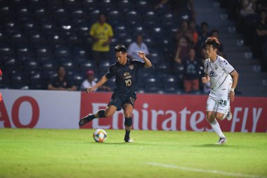 Buriram, Tayland-Mar13,2019: Jakkaphan kaewprom defnedilme oyuncusu AFC2019 sırasında Jeonbuk hyundai 'ye karşı defnedilmek üzere defnedildi.