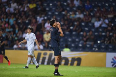 Buriram, Tayland-Mar13.2019: Buriram Stadyumu 'nda Jeonbuk Hyundai' ye karşı AFC2019 'da defnedilmek üzere birleşen bir defin oyuncusu.
