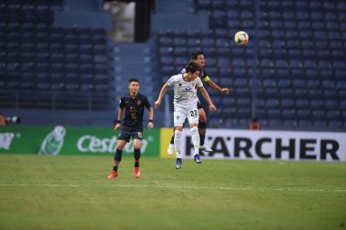 Buriram, Tayland-Mar13,2019: Kim jinsu # 22 jeonbuk hyundai oyuncusu, Buriram Stadyumu 'nda Jeonbuk Hyundai' ye karşı gömülü utd ile AFC2019 arasında hareket halinde.