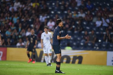 Buriram, Tayland-Mar13.2019: Buriram Stadyumu 'nda Jeonbuk Hyundai' ye karşı AFC2019 'da defnedilmek üzere birleşen bir defin oyuncusu.