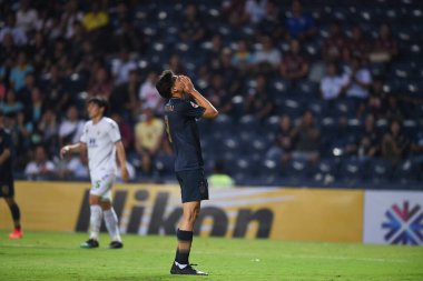 Buriram, Tayland-Mar13.2019: Buriram Stadyumu 'nda Jeonbuk Hyundai' ye karşı AFC2019 'da defnedilmek üzere birleşen bir defin oyuncusu.