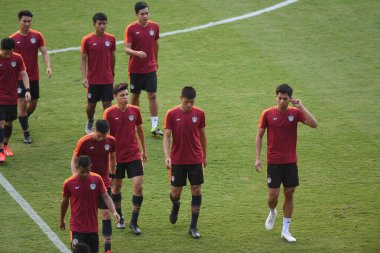 Buriram, Tayland-Mar13.2019: Buriram Stadyumu 'nda Jeonbuk Hyundai' ye karşı gömme rampası arasında AFC2019 'da bir araya gelen defin oyuncusu.