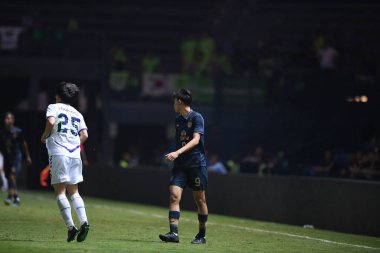 Buriram, Tayland-Mar13.2019: Buriram Stadyumu 'nda Jeonbuk Hyundai' ye karşı AFC2019 'da defnedilmek üzere birleşen bir defin oyuncusu.