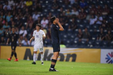 Buriram, Tayland-Mar13.2019: Buriram Stadyumu 'nda Jeonbuk Hyundai' ye karşı AFC2019 'da defnedilmek üzere birleşen bir defin oyuncusu.