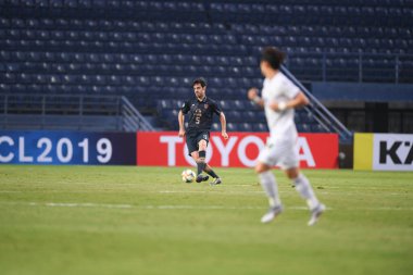 Buriram, Tayland-Mar13. 2019: Andres Tunez defin oyuncusu AFC2019 sırasında defnedilmek üzere Jeonbuk Hyundai 'ye karşı defnedilmek üzere bir araya geldi.