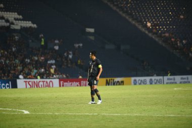 Buriram, Tayland-Mar13,2019: Buriram Stadyumu 'nda Jeonbuk Hyundai' ye karşı AFC2019 'da gömülen gömü sırasında bir araya gelen Suchao nutnum oyuncusu