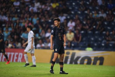 Buriram, Tayland-Mar13.2019: Buriram Stadyumu 'nda Jeonbuk Hyundai' ye karşı AFC2019 'da defnedilmek üzere birleşen bir defin oyuncusu.