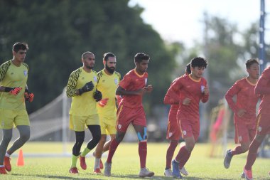 Buriram-Tayland-7Jun2019: Tayland maçından önce Chang antrenman sahasında, defin, Tayland