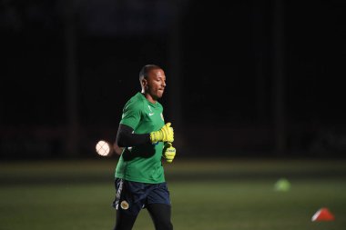 Buriram-Tayland-7Jun2019: Curacao oyuncusu Vietnam 'a karşı antrenman öncesi Chang antrenman sahasında, defin, thailand