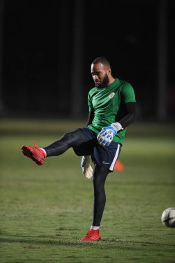 Buriram-Tayland-7Jun2019: Curacao oyuncusu Vietnam 'a karşı antrenman öncesi Chang antrenman sahasında, defin, thailand