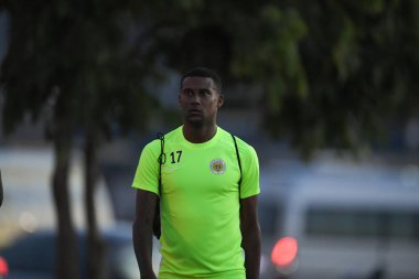 Buriram-Tayland-7Jun2019: Curacao oyuncusu Vietnam 'a karşı antrenman öncesi Chang antrenman sahasında, defin, thailand