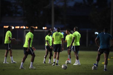 Buriram-Tayland-7Jun2019: Curacao oyuncusu Vietnam 'a karşı antrenman öncesi Chang antrenman sahasında, defin, thailand