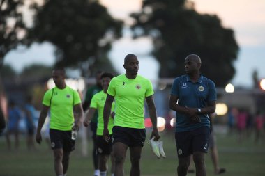 Buriram-Tayland-7Jun2019: Curacao oyuncusu Vietnam 'a karşı antrenman öncesi Chang antrenman sahasında, defin, thailand