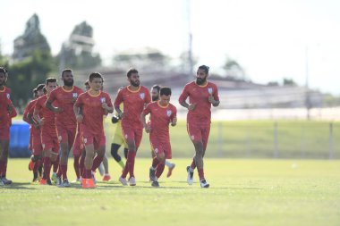 Buriram-Tayland-7Jun2019: Tayland maçından önce Chang antrenman sahasında, defin, Tayland