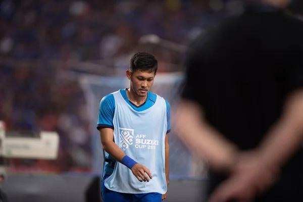 Bangkok Thailand 17Nov2018 Chananan Pombuppa Player Thailand Beraksi Saat Aff — Stok Foto