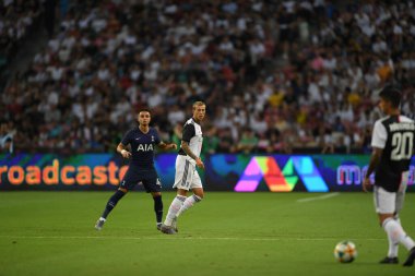 Kallang, Singapur - 21 Temmuz 2019: Tottenham Hotspur oyuncusu Anthony Georgiou, Juventus ile Singapur Ulusal Stadyumu arasındaki buzul 2019 savaşında 