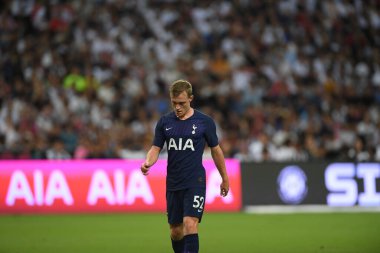 Kallang, Singapur - 21 Temmuz 2019: Oliver Skipp, Tottenham Hotspur oyuncusu Juventus ile Singapur Ulusal Stadyumu arasındaki buzul 2019 savaşında