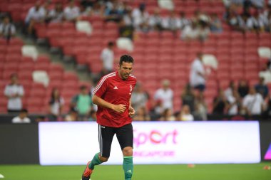 Kallang, Singapur - 21 Temmuz 2019: Juventus 'un oyuncusu Gianluigi Buffon, Juventus ile Singapur Ulusal Stadyumu arasındaki buzul 2019 savaşında 