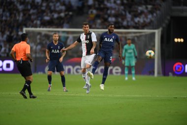 Kallang-singapore-21jul2019: Jan Vertoghen # 5 Tottenham hotspur oyuncusu icc2019 sırasında Juventus 2-3 mahmuzuyla Singapur Ulusal Stadyumu 'nda