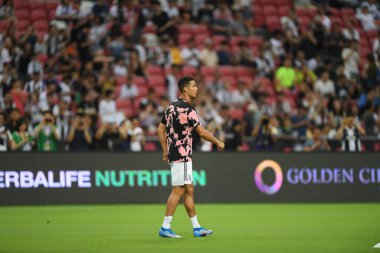 Kallang, Singapur - 21 Temmuz 2019: Juventus 'un oyuncusu Cristiano Ronaldo, Juventus ve Spurs arasında Singapur' daki ulusal stadyumda 2019 yılındaki eylemde.  