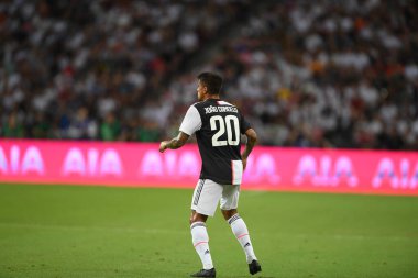 Kallang, Singapur - 21 Temmuz 2019: Juventus 'un oyuncusu, Juventus ve Spurs arasında Singapur' daki ulusal stadyumda 2019 yılındaki eylemde.  