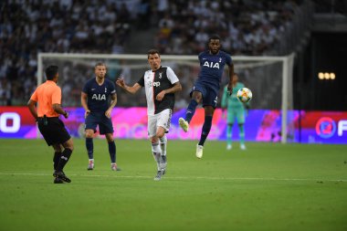 Kallang-singapore-21jul2019: Jan Vertoghen # 5 Tottenham hotspur oyuncusu icc2019 sırasında Juventus 2-3 mahmuzuyla Singapur Ulusal Stadyumu 'nda