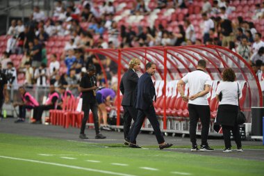 Kallang, Singapur - 21 Temmuz 2019: Pavel Nedved President Vice of Juventus, Singapur 'da Juventus ve Spur arasında icc2019' da eylem halindedir.