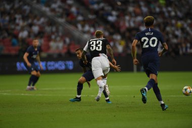 Kallang, Singapur - 21 Temmuz 2019: Dele Alli, Juventus ile Singapur Ulusal Stadyumu arasındaki buzul 2019 sırasında Tottenham Hotspur oyuncusu  