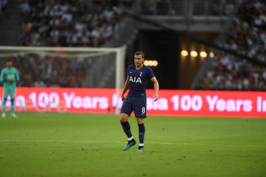 Kallang, Singapur - 21 Temmuz 2019: Ulusal stadyum, Singapur 'da Juventus ve mahmuz arasındaki maç