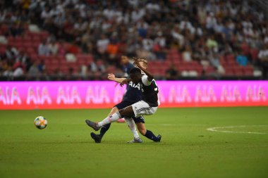 Kallang, Singapur - 21 Temmuz 2019: Tottenham Hotspur oyuncusu, Juventus ile Singapur 'daki ulusal stadyum arasında 2019 yılındaki eylemde. 