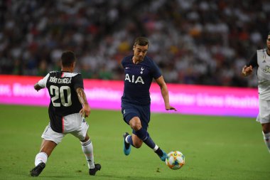 Kallang, Singapur - 21 Temmuz 2019: Ulusal stadyum, Singapur 'da Juventus ve mahmuz arasındaki maç