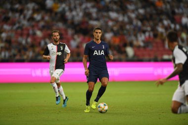 Kallang, Singapur - 21 Temmuz 2019: Erik Lamela, Tottenham Hotspur oyuncusu Juventus ile Singapur Ulusal Stadyumu arasındaki buzul 2019 sırasında 