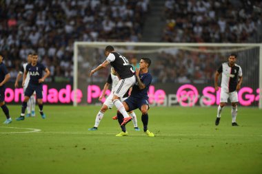 Kallang, Singapur - 21 Temmuz 2019: Erik Lamela, Tottenham Hotspur oyuncusu Juventus ile Singapur Ulusal Stadyumu arasındaki buzul 2019 sırasında 