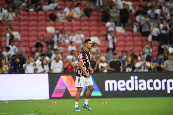 新加坡卡朗 Kallang Singapore 2019年7月21日 在新加坡国家体育场的尤文图斯与热刺之间的Icc 2019年期间 尤文图斯的球员克里斯蒂亚诺 罗纳尔多 — 图库照片