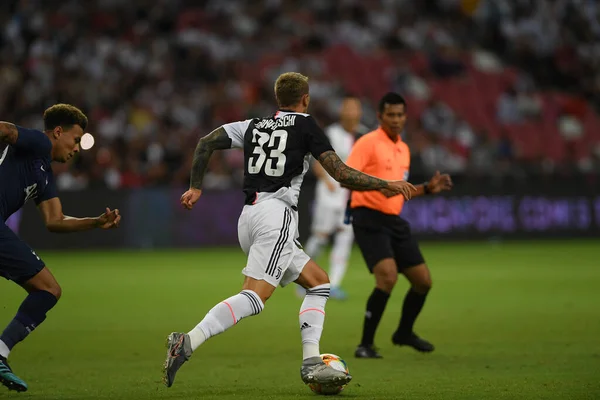 Kallang, Singapur - 21 Temmuz 2019: Dele Alli, Juventus ile Singapur Ulusal Stadyumu arasındaki buzul 2019 sırasında Tottenham Hotspur oyuncusu  