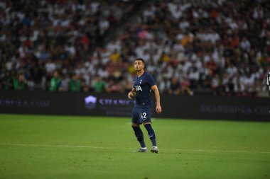 Kallang, Singapur - 21 Temmuz 2019: Anthony Georgiou # 42 Tottenham hotspur oyuncusu 2019 yılında Juventus ve Tottenham Hotspur arasında ulusal stadyumda görev yaptı.