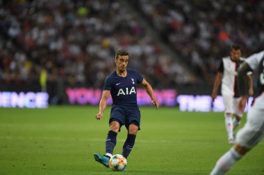 Kallang, Singapur - 21 Temmuz 2019: Juventus ve Tottenham Hotspur arasında Singapur 'daki ulusal stadyumda 2019 yılında Tottenham Hotspur oyuncusu
