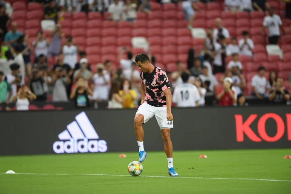 Kallang Singapur Lipca 2019 Cristiano Ronaldo Gracz Juventus Akcji Podczas — Zdjęcie stockowe