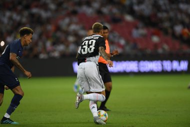 Kallang, Singapur - 21 Temmuz 2019: Dele Alli # 20 Tottenham hotspur oyuncusu, Juventus ve Hotspur arasında Singapur 'daki ulusal stadyumda 2019 yılındaki eylemde