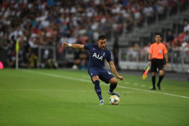 Kallang, Singapur - 21 Temmuz 2019: Anthony Georgiou # 42 Tottenham hotspur oyuncusu 2019 yılında Juventus ve Tottenham Hotspur arasında ulusal stadyumda görev yaptı.