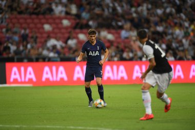 Kallang, Singapur - 21 Temmuz 2019: Troy Parrot # 71 Tottenham hotspur oyuncusu Juventus ve Tottenham Hotspur arasında ulusal stadyumda icc2019 'da eylem halinde.