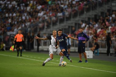 Kallang, Singapur - 21 Temmuz 2019: Anthony Georgiou # 42 Tottenham hotspur oyuncusu 2019 yılında Juventus ve Tottenham Hotspur arasında ulusal stadyumda görev yaptı.