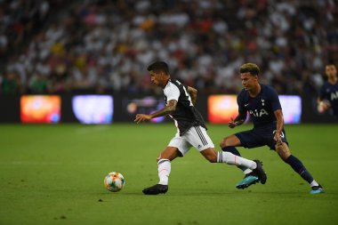 Kallang, Singapur - 21 Temmuz 2019: Dele Alli # 20 Tottenham hotspur oyuncusu, Juventus ve Hotspur arasında Singapur 'daki ulusal stadyumda 2019 yılındaki eylemde