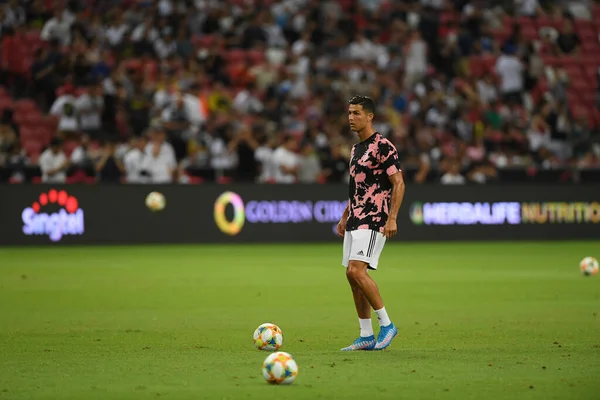 Kallang Singapur Lipca 2019 Cristiano Ronaldo Gracz Juventus Akcji Podczas — Zdjęcie stockowe