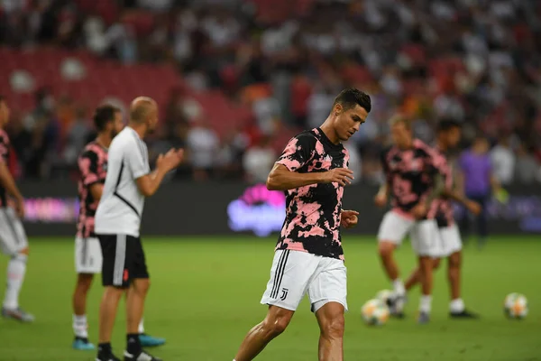 Kallang Singapur Lipca 2019 Cristiano Ronaldo Gracz Juventus Akcji Podczas — Zdjęcie stockowe