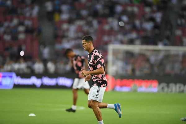 Kallang Singapur Lipca 2019 Cristiano Ronaldo Gracz Juventus Akcji Podczas — Zdjęcie stockowe