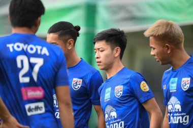 Bangkok, Tayland - 30 Mayıs 2019: Tayland 'daki Alp Kupası 2019 turnuvası öncesinde Tayland' ın Picha Uttra oyuncusu