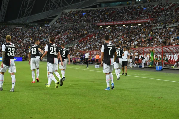 Kallang Singapore July 2019 Cristiano Ronaldo Player Juventus Congratulation Goal — Stock Photo, Image