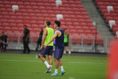 Kallang-singapore-19jul2019-Heung-Min Song player of tottenham hotspur in action during official training before icc2019 at national stadium,singapore