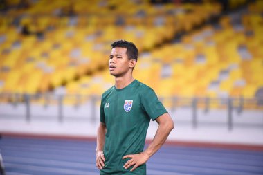 Kuala lumphur-Malezya-14 Kasım 2019: Sasaluk Haiprakone Tayland Oyuncusu FIFA Dünya Kupası Katarı 2022 'de Malezya' ya karşı Malezya, Malezya 'da oynuyordu